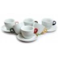 Giacinto šálky na cappuccino s farebným uškom 195 ml 6 ks