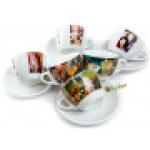 Rosa šálky na cappuccino DIPINTI 160 ml 6 ks