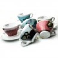 Musetti  šálky Paesaggio cappuccino farebné 6 ks